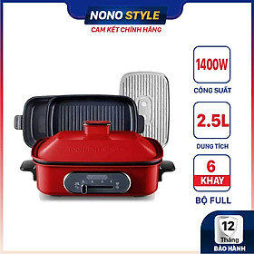Nồi Lẩu Điện Đa Năng Cao Cấp Morphy Richards MR9088 (2,5L) - Có 3 Khay Hấp, Lẩu, Nướng Riêng Biệt - Hàng Chính Hãng