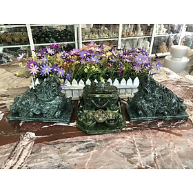 Mua Bộ combo Tỳ Hưu và Tượng Cóc Ba Chân  Cóc Ngậm Tiền  Thiềm Thừ phong thủy chiêu nạp tài lộc đá ngọc Ấn Độ - Dài 20cm