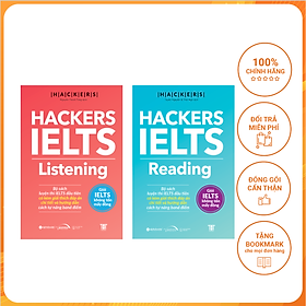 Combo 2 cuốn hackers ielts : hackers ielts listening + hackers ielts reading