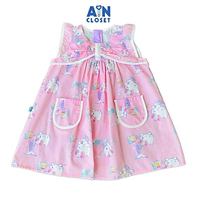 Đầm bé gái họa tiết Nàng Mèo Hồng Cotton - AICDBGN4QGMP - AIN Closet