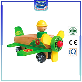 Đồ chơi gỗ Máy bay quân sự Winwintoys 68262 Kích thích tưởng tượng và vận