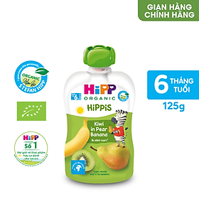 Dinh dưỡng 100 Trái cây nghiền Organic HiPPiS Kiwi, Lê, Chuối