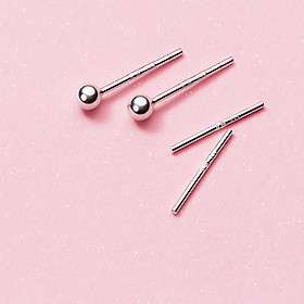 Bông tai bạc nữ | bông tai bạc italy s925 | bông tai bạc thiết kế đơn giản 3mm - b2546 - bảo ngọc jewelry