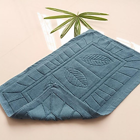 Mua Thảm lau chân- thảm trang trí siêu thấm 40cm x 60cm  màu ghi xanh  hình lá dệt nổi -Loại 1 dày đẹp