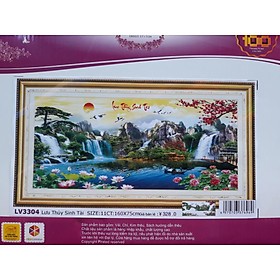 Mua Tranh thêu chữ thập lưu thủy sinh tài LV3304 - 160 x 75 cm - chưa thêu