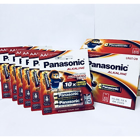 Bộ 6 vỉ (12 viên pin) pin Kiềm Alkaline Panasonic AA LR6T/2B-Hàng chính hãng