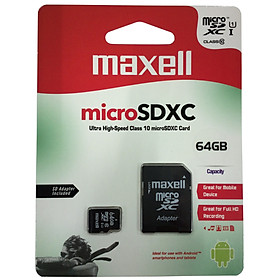 Mua Thẻ nhớ Micro SDHC 64G Class 10 (có tặng kèm ADAPTER) - chính hãng Maxell