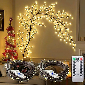 Đèn LED Hoa Anh Đào Dán Tường Trang Trí Tết Dài 1m6 72 Bóng LED Ánh Sáng Ấm, Đèn Decor Phòng Khách Phòng Ngủ Tặng Băng Dính Nano 2 Mặt - HÀNG CHÍNH HÃNG MINIIN