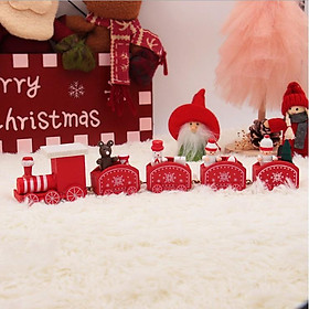 Đoàn tàu Giáng sinh bằng gỗ cho các bạn trang trí Noel, quà tặng, DIY
