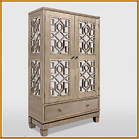 Kệ trang trí Vintage Juno Sofa cánh kính kèm đèn led chiếu sáng hiện đại 