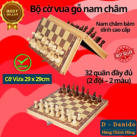 Bộ Cờ Vua Nam Châm Bằng Gỗ Size Nhỏ 29*29*2.5cm Cao Cấp, An Toàn Chính Hãng