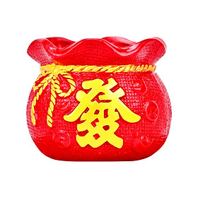 Fortune Bag Statue Ornament Creative Flower Vase for Living Room Gift Party