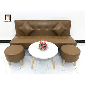 Mua Bộ ghế sofa giường nhỏ bọc simili giả da màu da bò nhiều kích cỡ