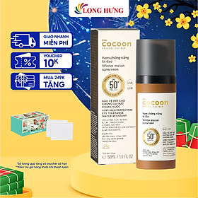 Kem chống nắng bí đao Cocoon Winter Melon Sunscreen SPF 50+ PA++++ giúp bảo vệ da (50ml) - Hàng chính hãng