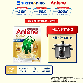 Bao bì mới - Sữa Bột Anlene Gold Hương Vanilla (Hộp giấy 1200g)