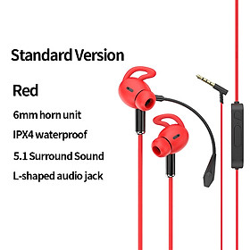 Detachable Dual Microphone Game Wired Headset 3.5mm Interface Wire-Controlled In-ear L-bend Earbud Headphone Earphone