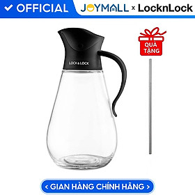 Bình Đựng Dầu Với Nắp Mở Tự Động Lock&Lock CKO101BLK (550ml) - Hàng Chính Hãng, Thân Bình Bằng Thủy Tinh Chịu Nhiệt, Tặng Kèm Ống Hút Inox