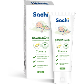 Combo Sữa Tắm Thảo Dược SACHI 250ml Và Kem Đa Năng SACHI 20G Dưỡng Ẩm, Sạch Dịu Da, Phòng Ngừa Rôm Sẩy, Ho Cảm Cho Bé