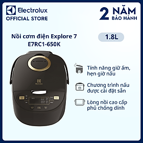 Mua Nồi cơm điện Electrolux 1.8L E7RC1-650K - Màu đen - Nhiều chương trình nấu đa dạng - Bảo hành 2 năm toàn quốc  Hàng chính hãng .