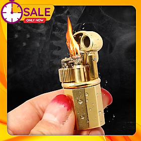 Mua Vỏ Hột Quẹt Bật Lửa Xăng Đá Mini Đồng Z65 Thiết Kế Đẹp Độc Lạ Màu Vàng Trơn - Dùng Xăng Bấc Đá Cao Cấp