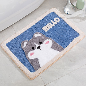 Mua Thảm chùi chân  thảm nhà tắm  thảm cửa ra vào họa tiết Hello Shiba
