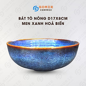 Mua Bát Tô Nông Men Xanh Hoả Biến D17x8cm- Bát Nông Men Hoả Biến Cao Cấp