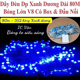 Dây Đèn Dp Màu Xanh Dương 8 Chế Độ Chớp Dài 80M Bóng Lớn V8 Có Box Điều Chỉnh Và Đầu Nối