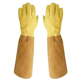 Extra Long Cowhide Beekeeping Gloves Elasticated Beekeeper Tool Supply M
