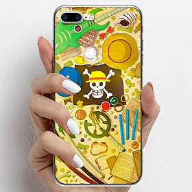 Ốp lưng cho iPhone 7 Plus, iPhone 8 Plus nhựa TPU mẫu One Piece cờ đen