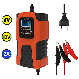 Sạc bình ắc quy 6V 12V 2A 4Ah - 40Ah tự ngắt khi đầy phục hồi ắc quy khử sunfat chống ngược cực