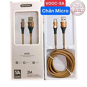 Mua Dây sạc nhanh VOOC SENDEM M12S chân cắm Micro  dây dù dài 2M hỗ trợ sạc 5A QC 3.0  PD - Hàng chính hãng