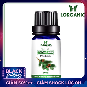 Tinh dầu gỗ thông đen Lorganic Pine black 10ml/ Hương thơm ấm nồng/ Tinh dầu thiên nhiên nguyên chất xông phòng/ Thư giãn tinh thần/ Thích hợp dùng với đèn xông và máy khuếch tán.