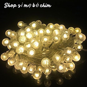 Mua (Xài pin AA) Đèn led dây 6m 40 bóng đèn tròn pha lê trong suốt trang trí tiệc ánh sáng đèn vàng nắng