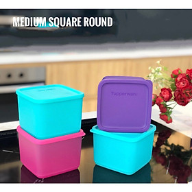 Bộ 4 hộp trữ mát Medium Square Round Tupperware 1L (màu mới)