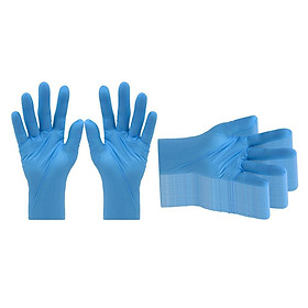 100pcs Disposable Nitrile Gloves Powder-Free for Beauty Salon Exam Household Cleaning, Blue, XL