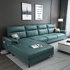 Ghế Sofa Góc L Cho Phòng Khách Cao Cấp, Sofa Gỗ Sồi Kích Thước 2m8 x 1m6 Có Thể Thay Đổi Theo Yêu Cầu Mã HG-09