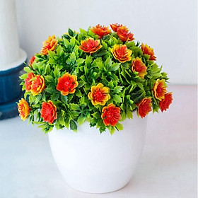 Hoa giả - Cây hoa nhân tạo để bàn trang trí nhiều mầu sắc - kèm chậu cắm sẵn như mẫu