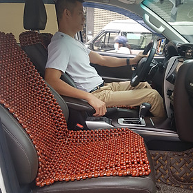 Đệm hạt gỗ Nhãn tự nhiên tựa lưng massage lót ghế dành cho xe ô tô GN-V