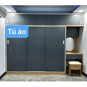 Tủ áo lùa Juno Sofa  kèm bàn trang điểm thi công tận nhà ngang 2m5 x cao 2m3 x 50 cm.