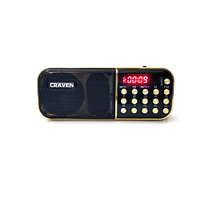 Mua Loa đài FM Craven CR-865 hỗ trợ Thẻ nhớ/ USB/ Tai nghe/ Đèn pin - dùng pin rời 18650 (Đen đỏ) HÀNG NHẬP KHẨU