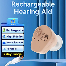 Mua ROGTZ - Máy trợ thính không dây  K102 Nhỏ gọn Ôm sát vành tai Thoải mái Dễ sử dụng Lọc bỏ tiếng ồn Khuếch đại âm thanh Pin Lithium dung lượng cao 24h Phù hợp nhiều đối tượng Người già Trẻ em Suy giảm thính lực Văn phòng Gia đình Công cộng-Hàng Chính Hãng