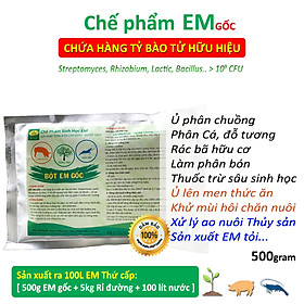 Chế phẩm EM gốc đậm đặc. Chứa hàng tỷ vi sinh vật có lợi. Ủ rác bã hữu cơ làm phân bón. Xử lý hôi chăn nuôi. Làm trong sạch nước ao hồ nuôi cá tôm