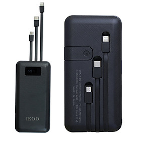 Pin Sạc Dự Phòng 3 Đầu Cáp Sạc IKOO WK-156 Dung Lượng 10.000 mAh - Hàng Nhập Khẩu
