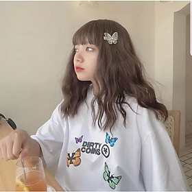 Áo thun in tay lỡ nữ phông form rộng dáng Unisex – Ulzzang mặc cặp, nhóm, lớp hình BƯỚM DIRTY_COINS BUTTERFLY