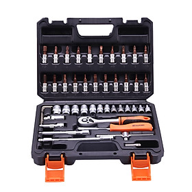 Bộ Khẩu Tay Vặn 1/4" HARDEN 46 Dụng Cụ Chi Tiết Bằng Thép Cao Cấp CRV Tiêu Chuẩn Châu Âu - Hộp Nhựa Nguyên Chất, Chịu Được Va Đập , Độ Bền Cao, Dễ Dàng Sử Dụng Di Chuyển - 28x22x8 Cm - Hàng Chính Hãng HARDEN