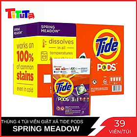 Nguyên thùng viên giặt xả Tide Pods Spring 4 túi X 39 viên 156 viên