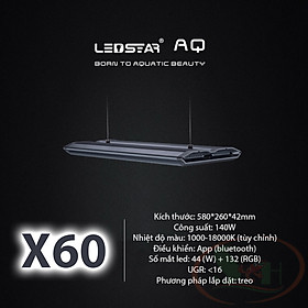 Đèn led LedStar AQ WRGB X series X60 quang phổ trồng cây bể thủy sinh cá tép
