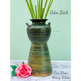 Mua Bình Hoa Lọ Hoa Dáng Búp Bê Có Tai Men Mộc - Gốm Sứ Bát Tràng