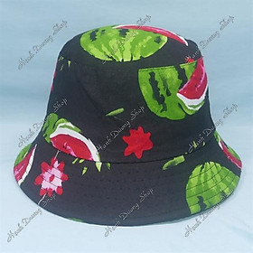 Nón bucket tai bèo mũ đi biển dưa hấu to màu đỏ - Dưa hấu & thơm