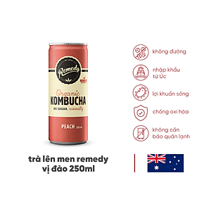 Trà Kombucha có ga hương vị đào Organic Kombucha Peach 250ml